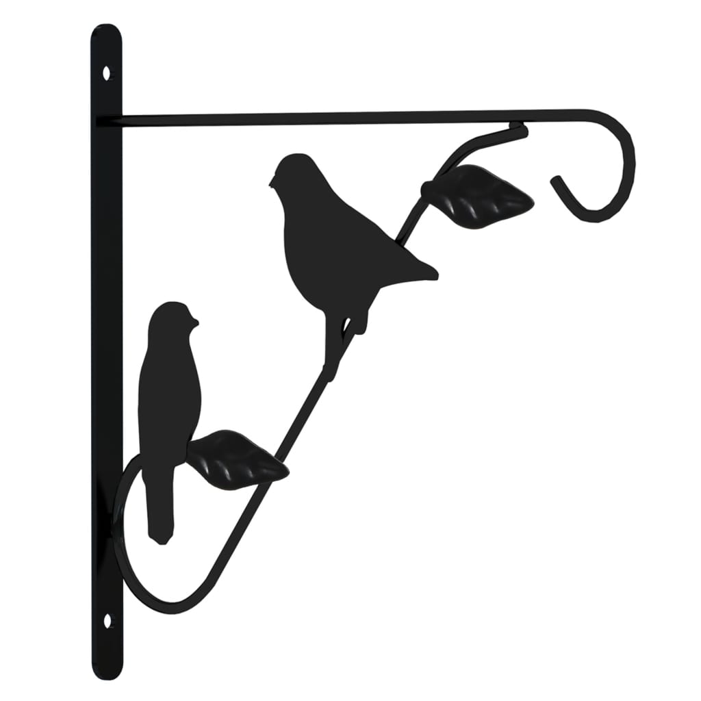 VidaXL Hanging Basket Brackets with Planters 4 pcs Steel Black