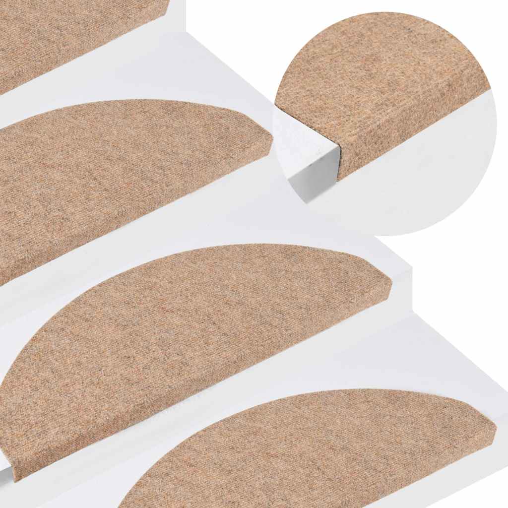 VidaXL tapis d'escalier auto-adhésifs 10 pcs 65x22,5x3,5 cm beige