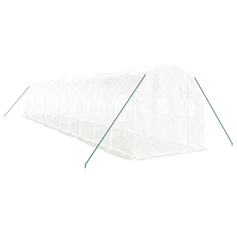 Zahradní skleník Vidaxl s ocelovým rámem 24 m² 12x2x2 m bílá