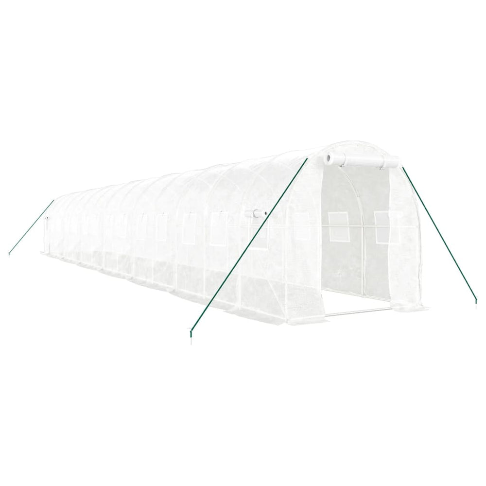 Zahradní skleník Vidaxl s ocelovým rámem 28 m² 14x2x2 m bílá