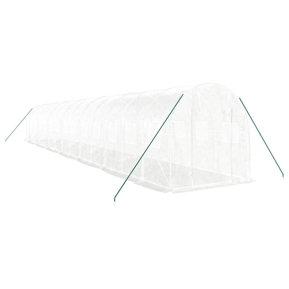 Zahradní skleník Vidaxl s ocelovým rámem 28 m² 14x2x2 m bílá