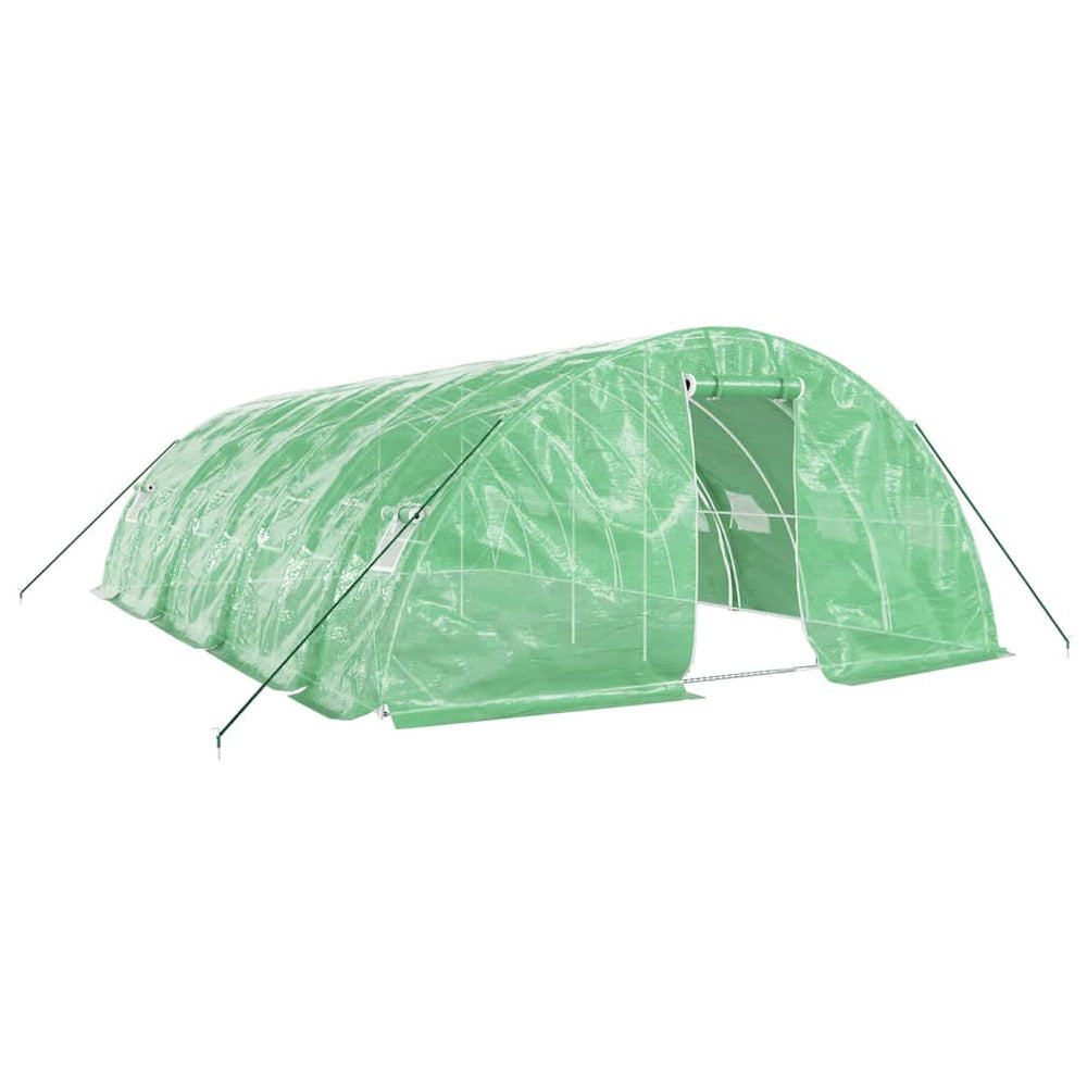 VidaXL Serra da giardino con struttura in acciaio 40 m² 8x5x2,3 m verde