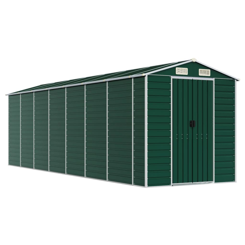 Vidaxl Garden Shed 191x640x198 cm galvanizovaná ocelová zelená