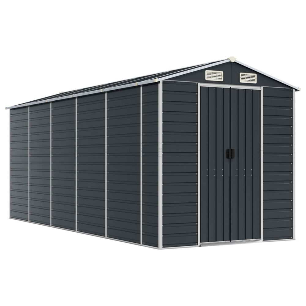 VidaXL Garden Shed 191x470x198 cm Galvanized Steel Anthracite