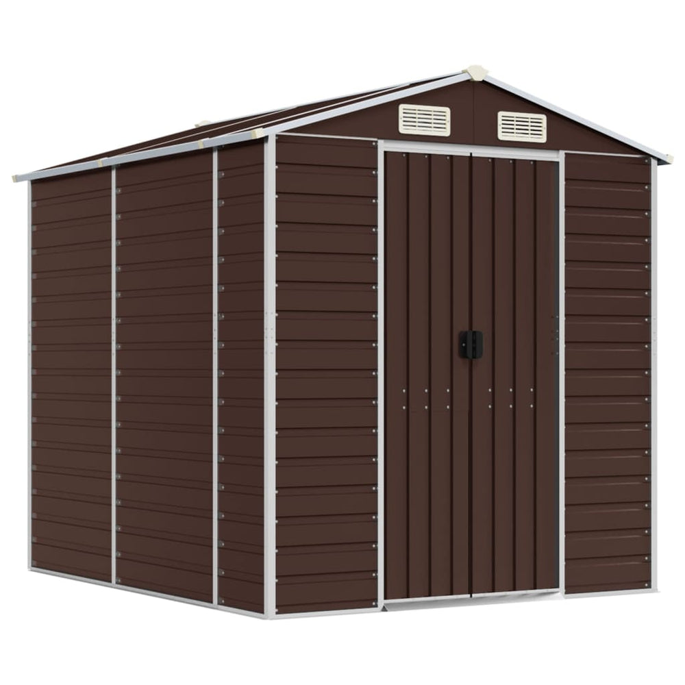Vidaxl Garden Shed 191x215x198 cm galvanizovaná ocelová hnědá