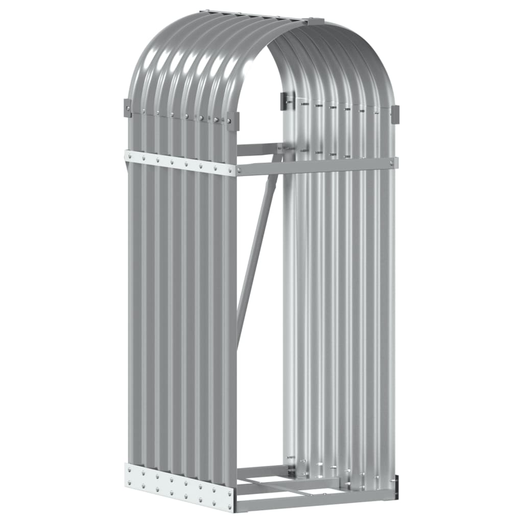 VidaXL Firewood storage 40x45x100 cm galvanized steel light gray