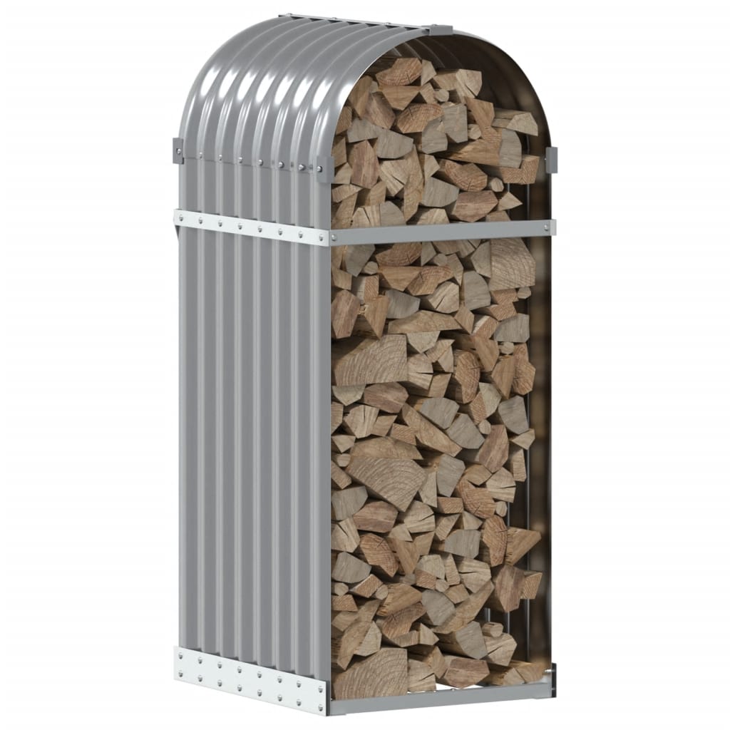 VidaXL Firewood storage 40x45x100 cm galvanized steel light gray