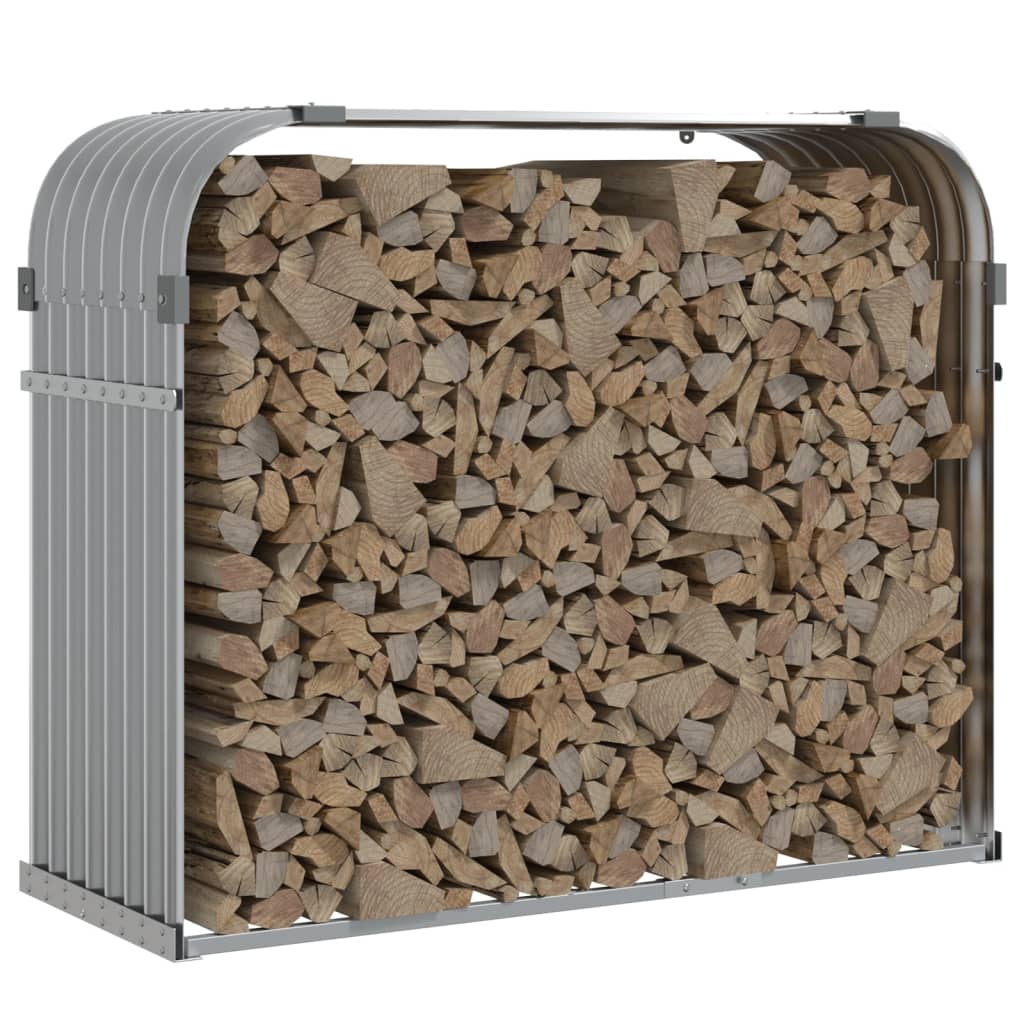 VidaXL Firewood storage 120x45x100 cm galvanized steel light gray