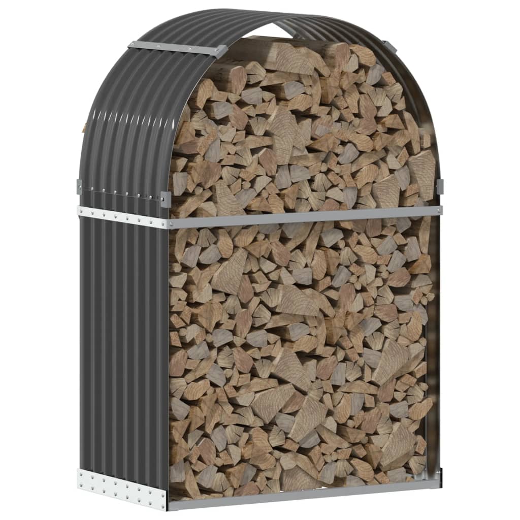 VidaXL Firewood storage 80x45x120 cm Galvanized steel anthracite