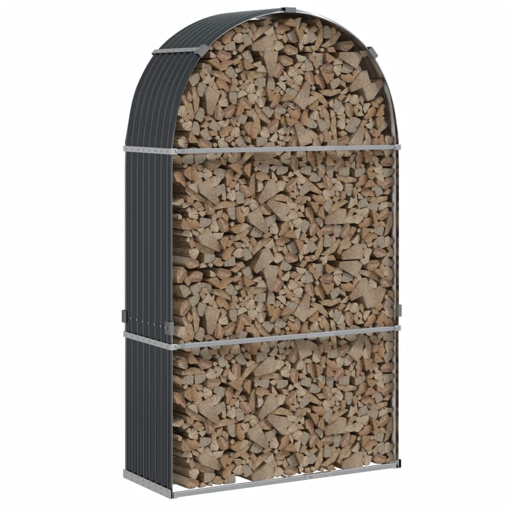 VidaXL Firewood storage 120x45x210 cm galvanized steel anthracite