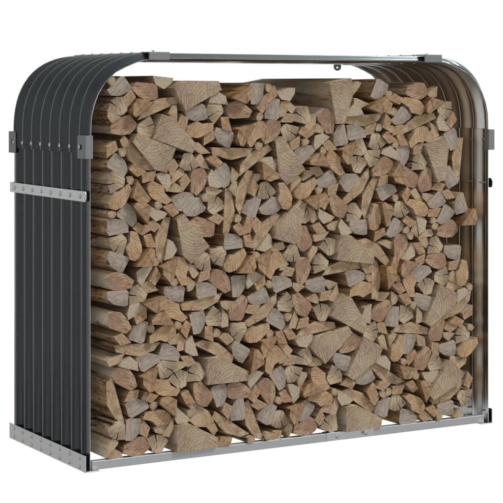 VidaXL Firewood storage 120x45x100 cm Galvanized steel anthracite