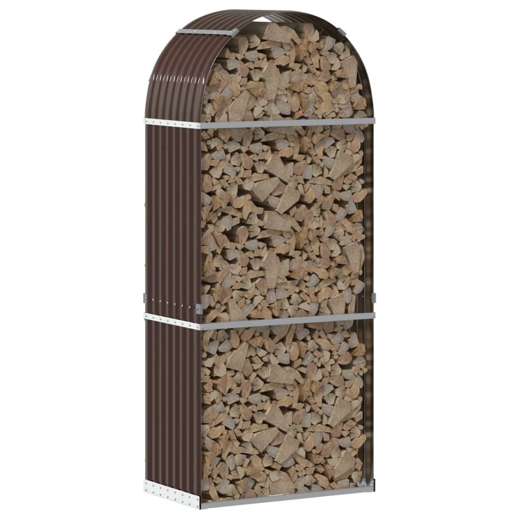 Склад за дърва Vidaxx 80x45x190 см поцинкована стомана кафяв