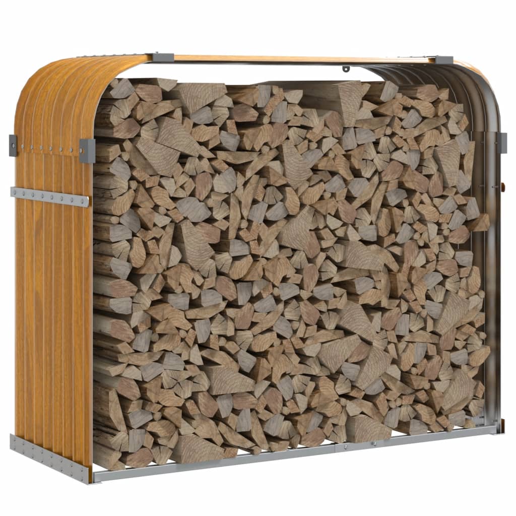 VidaXL Firewood storage 120x45x100 cm Galvanized steel light brown