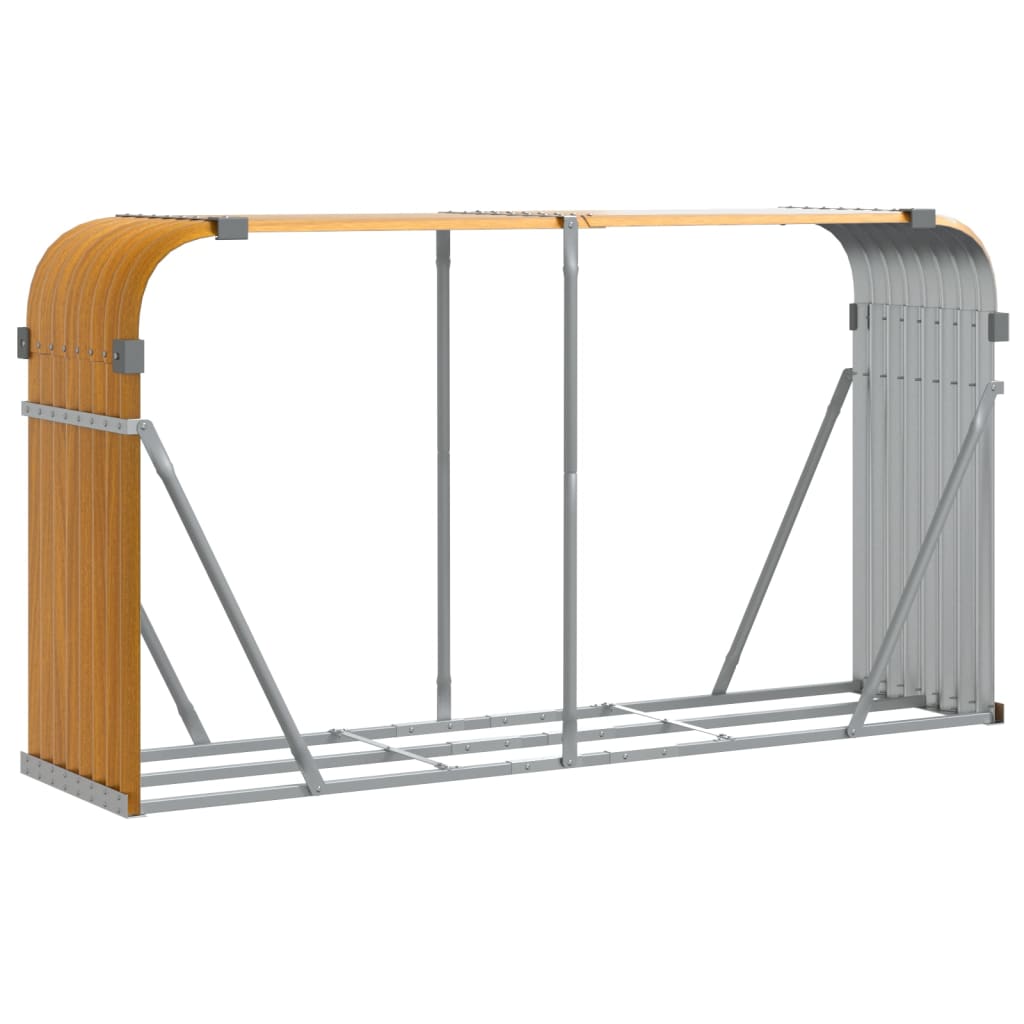 VidaXL Firewood storage 180x45x100 cm Galvanized steel light brown