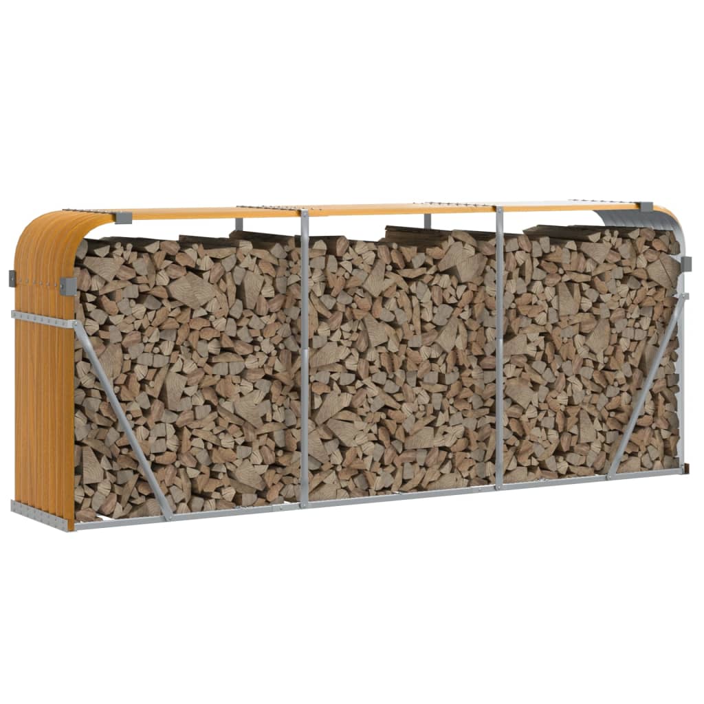 VidaXL Firewood storage 234x45x100 cm Galvanized steel light brown