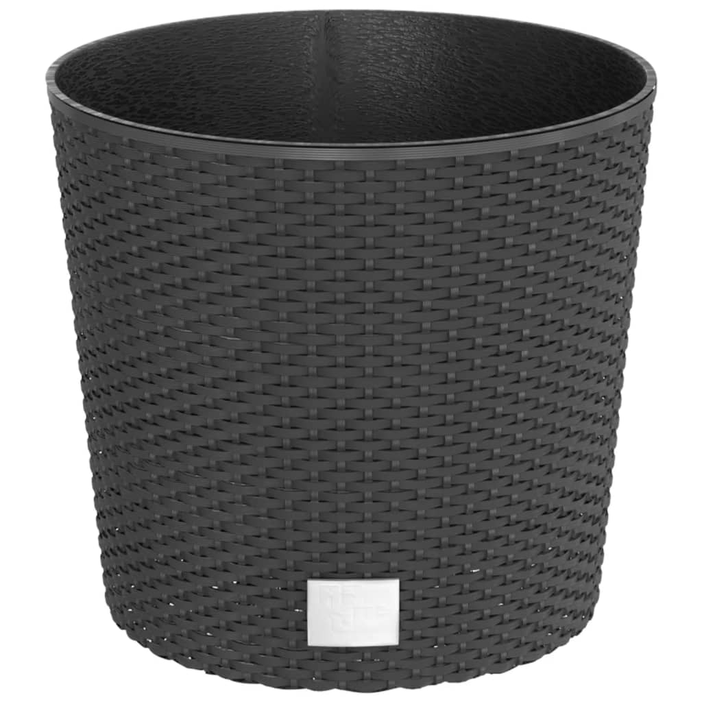 Vidaxl planter removable tray rattan look 15 15.3 l pp anthracite