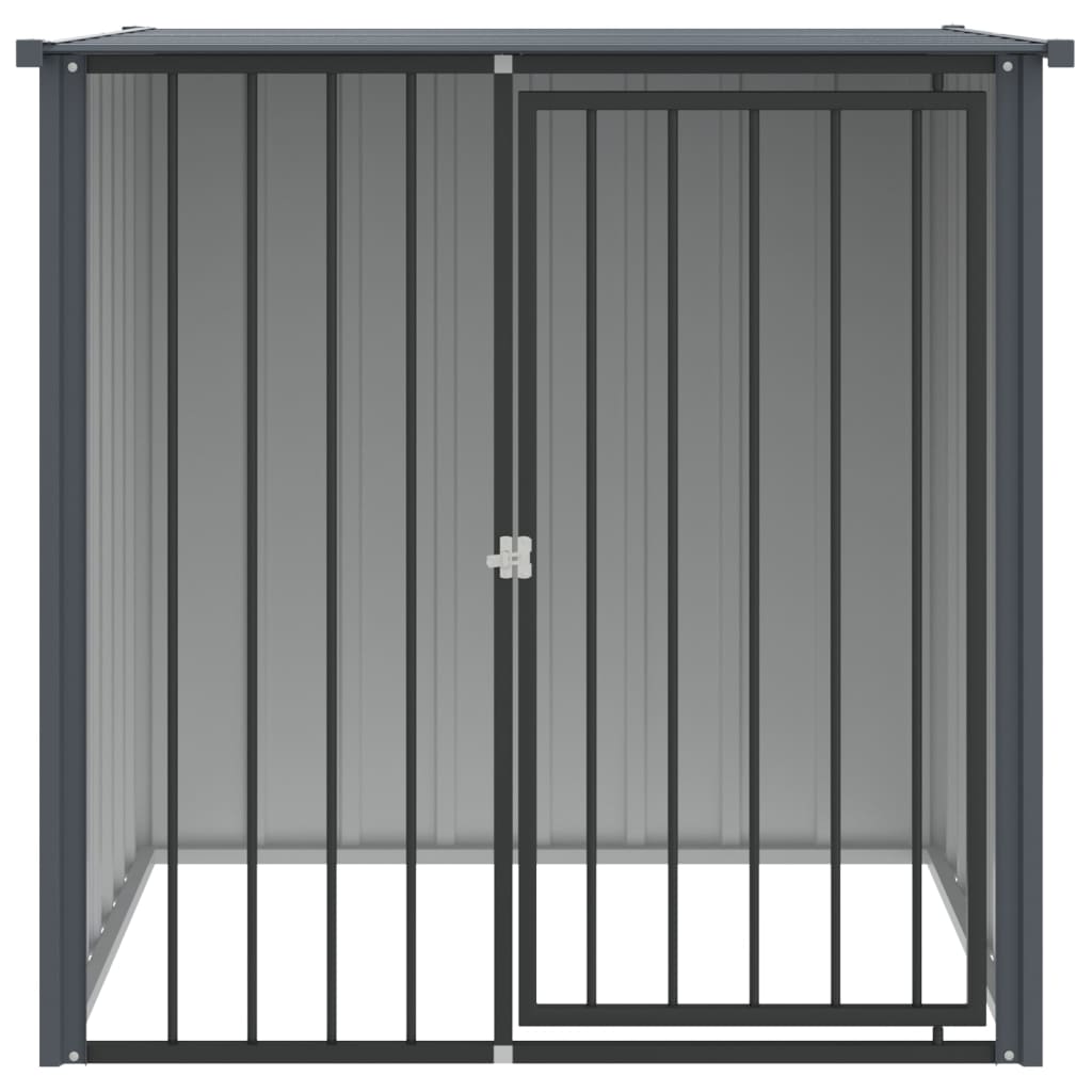 Vidaxl dog loft with roof 110x103x109 cm galvanized steel black