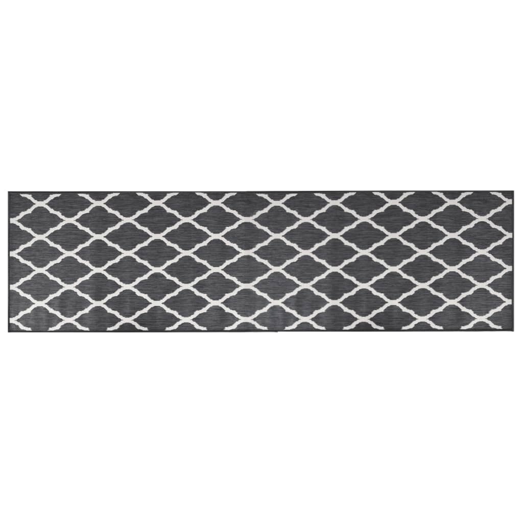 Vidaxl Outdoor rug reversible 80x250 cm gray and white