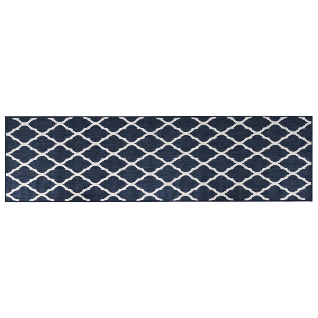 VidaXL outside rug reversible 80x250 cm navy blue and white