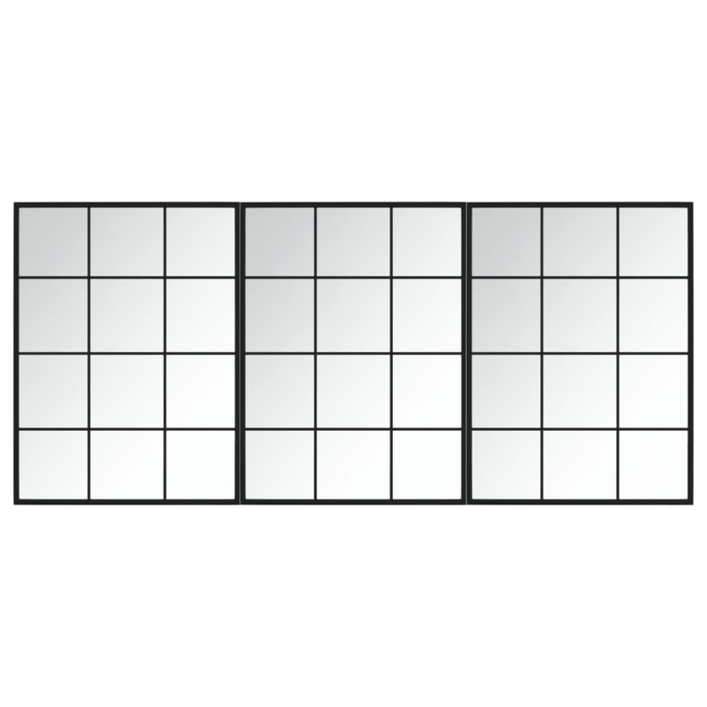 Vidaxl Wall mirrors 3 st 80x60 cm Metal Black