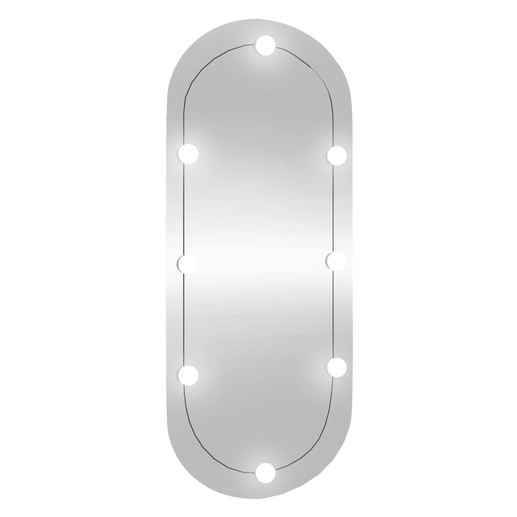 Vidaxl Wall Mirror med lysdialer oval 25x60 cm glas