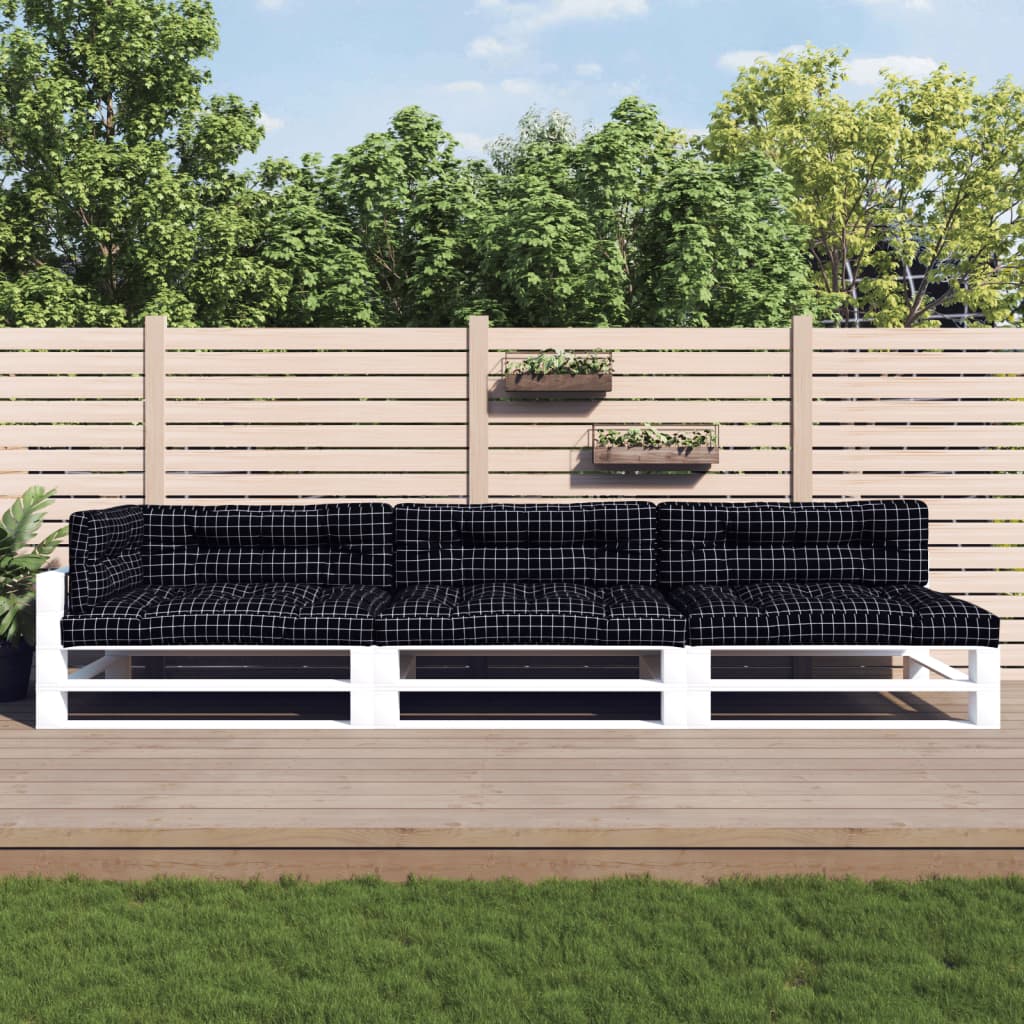 Vidaxl Palette Këssen 7 St Stoff Diamondmuster schwaarz