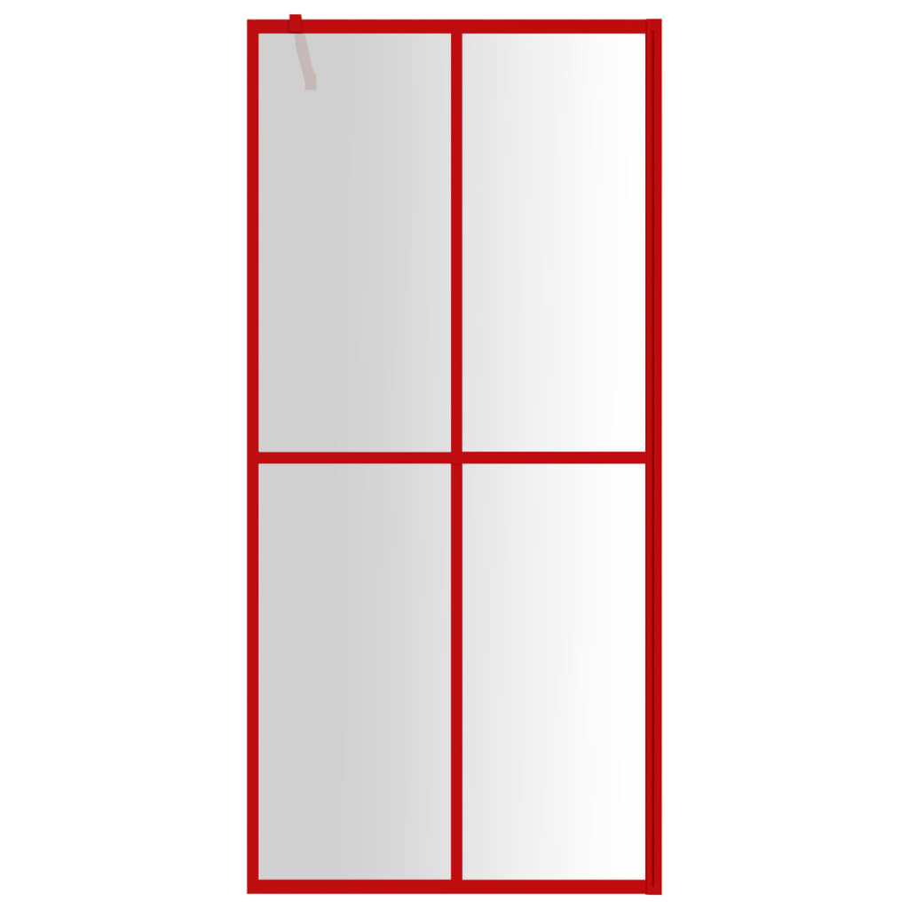 Vidaxl Walk-in Shower Wall Transparent 80x195 cm ESG Szklany czerwony