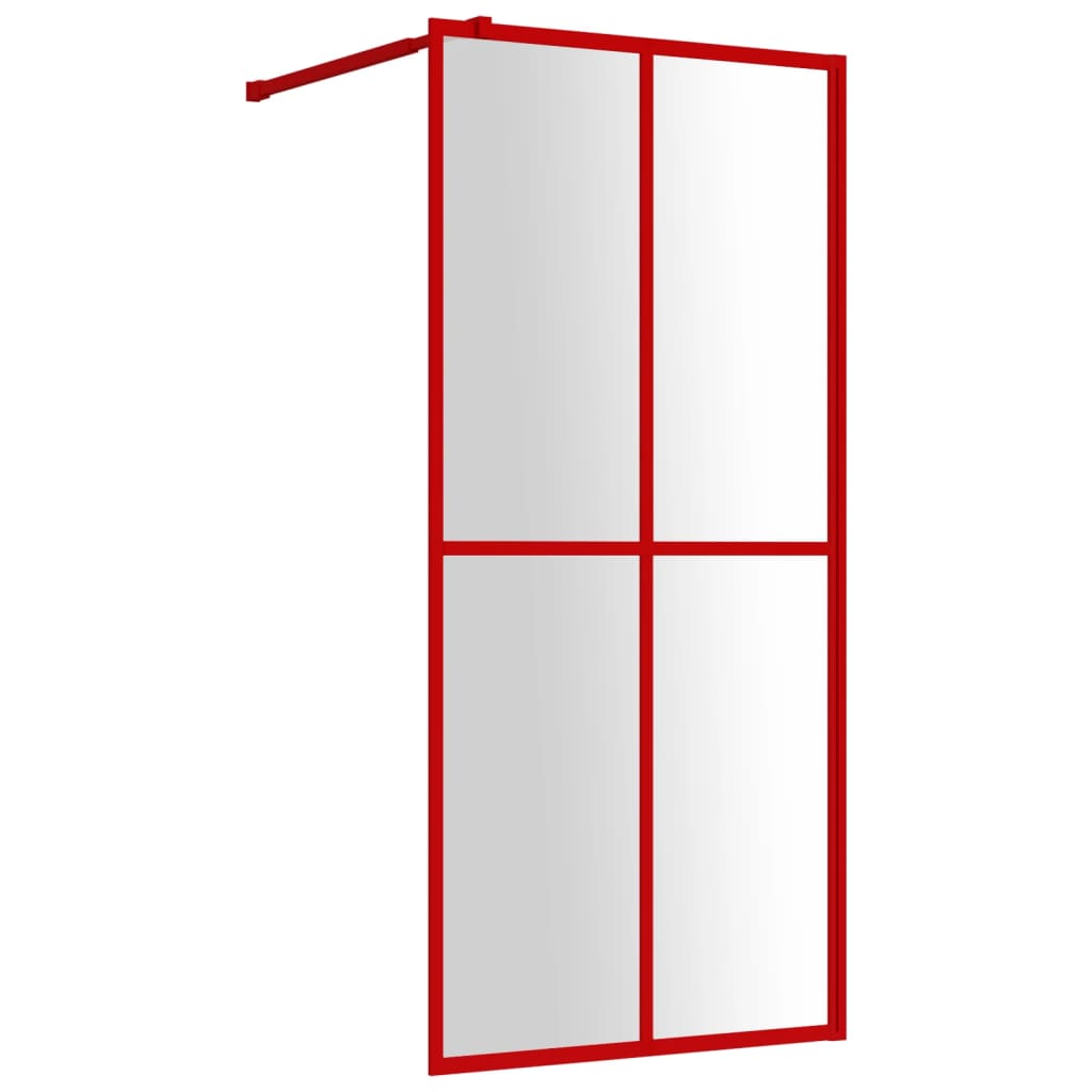 Vidaxl walk-in shower wall transparent 90x195 cm esg-glass red