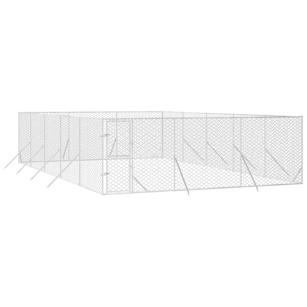 Vidaxl Dog Kennel For Outside 6x10x2 M Galvanized Steel Silver