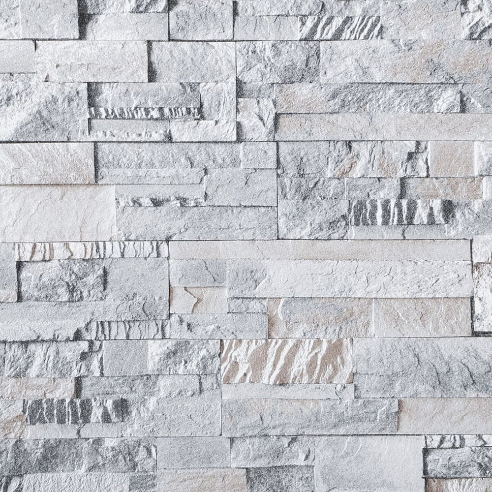 Carta da parati in tessuto non tessuto VidaXL aspetto pietra 3D 10x0,53 m grigio chiaro e marrone