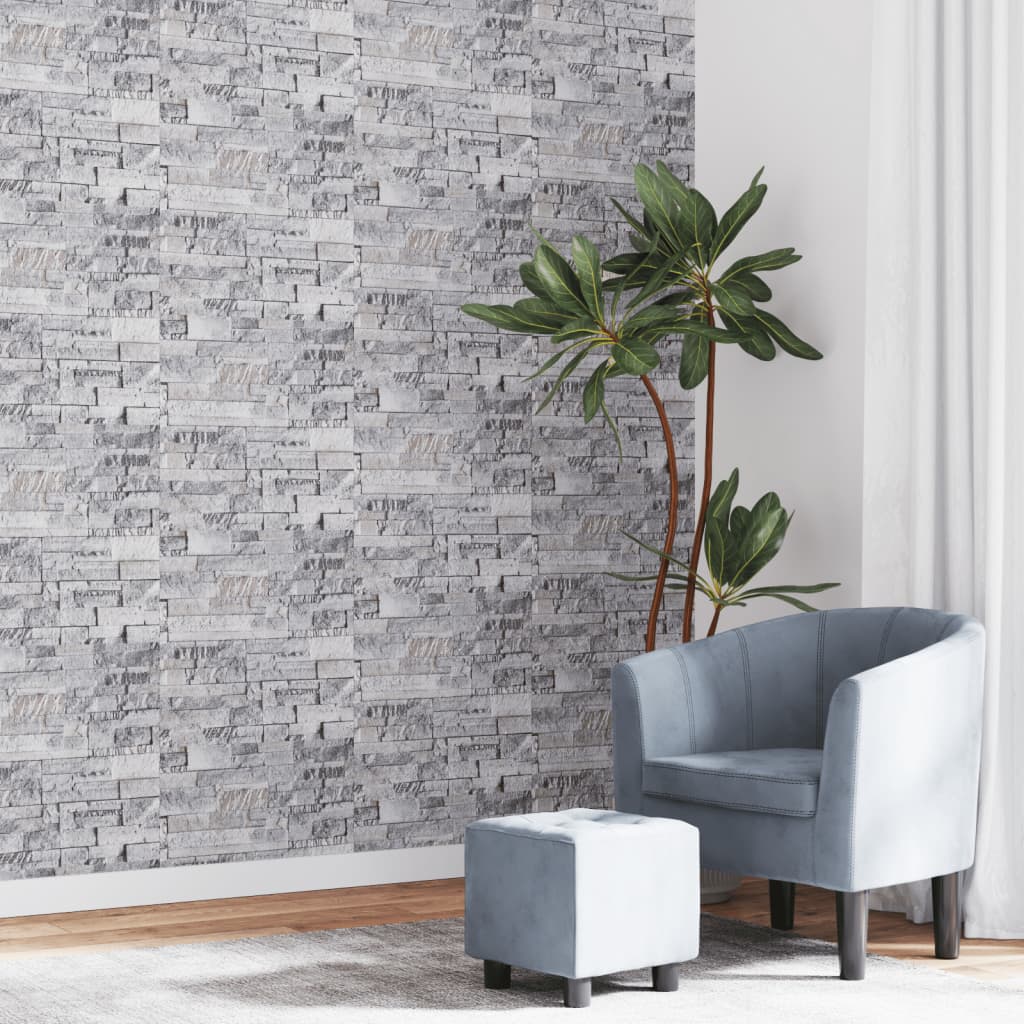 Carta da parati in tessuto non tessuto VidaXL aspetto pietra 3D 10x0,53 m grigio chiaro e marrone