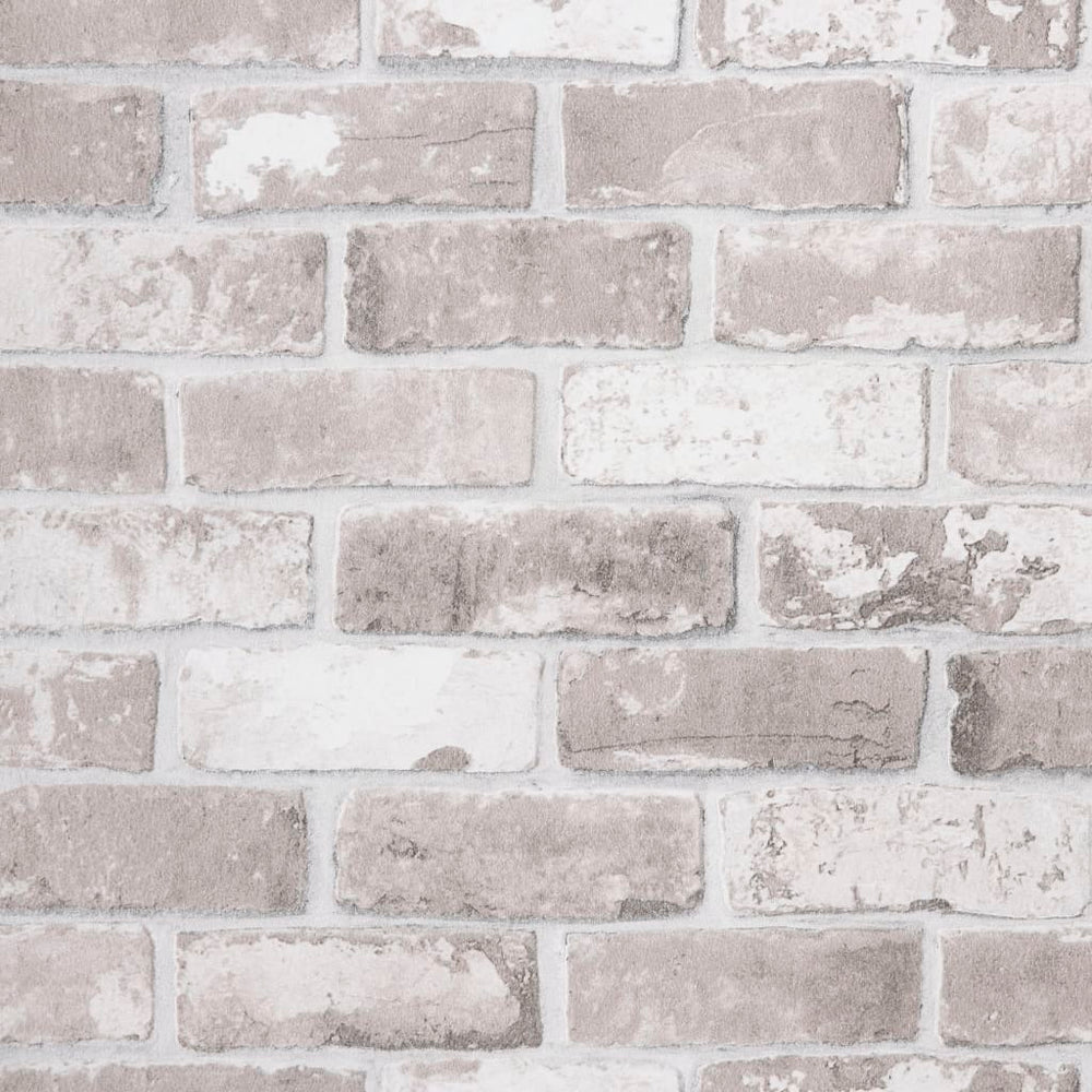 VidaXL papel pintado tejido no tejido patrón de ladrillo 3D 10x0,53 m gris