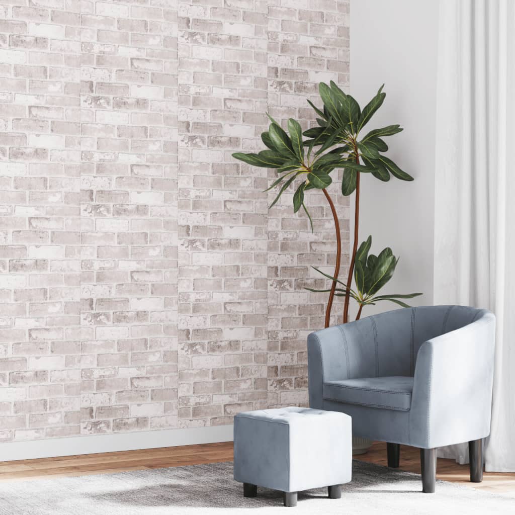 VidaXL papel pintado tejido no tejido patrón de ladrillo 3D 10x0,53 m gris