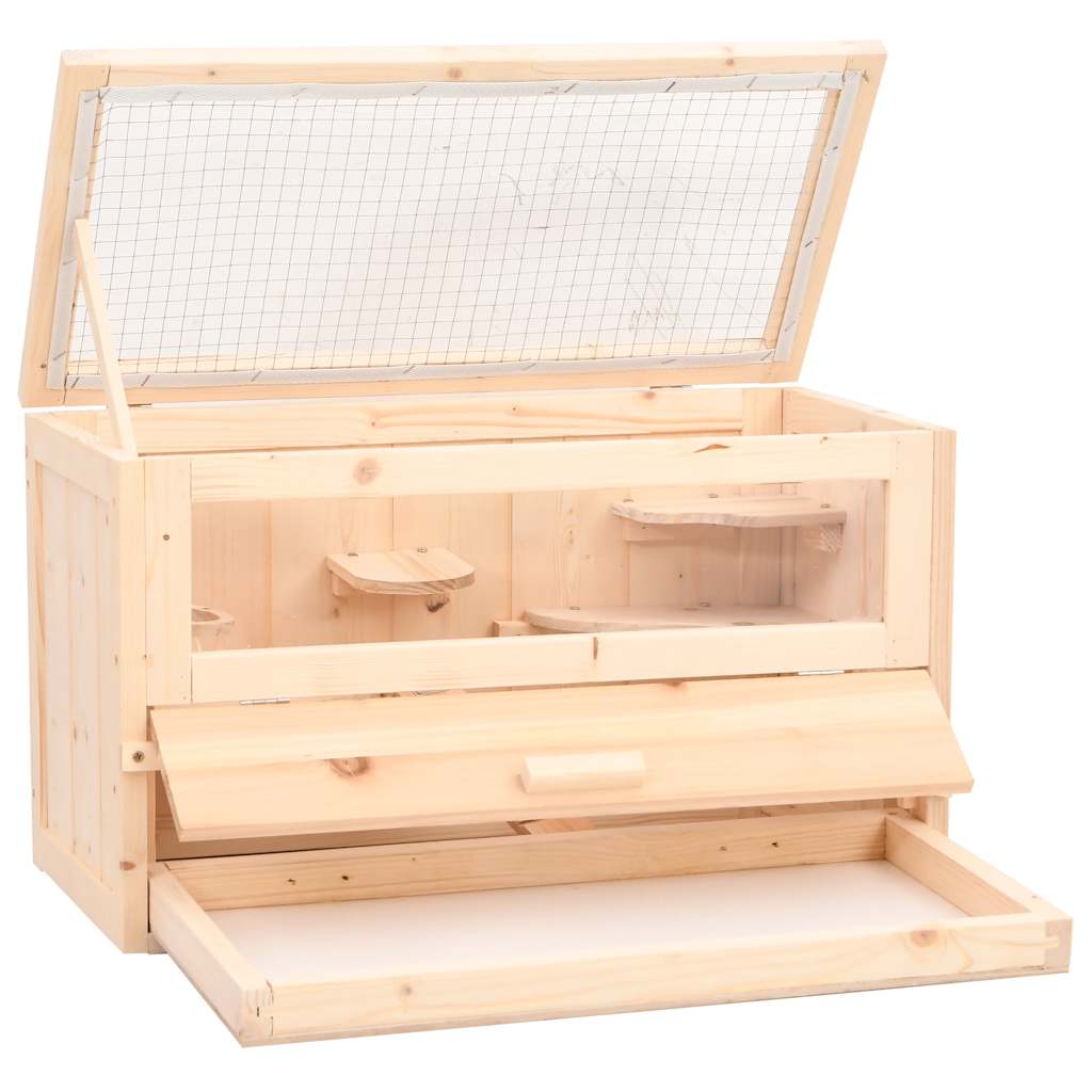 Vidaxl Hamsterkooi 60x30x35 cm Solid Pinewood