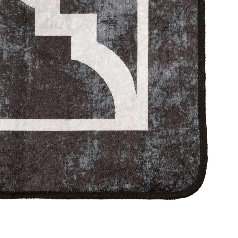 Vidaxl washable non-slip rug 160x230 cm black and white