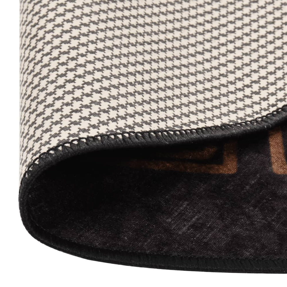 Vidaxl washable non-slip rug ø 200 cm black and gold