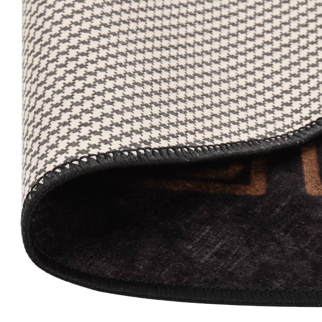 Vidaxl washable non-slip rug ø 200 cm black and gold