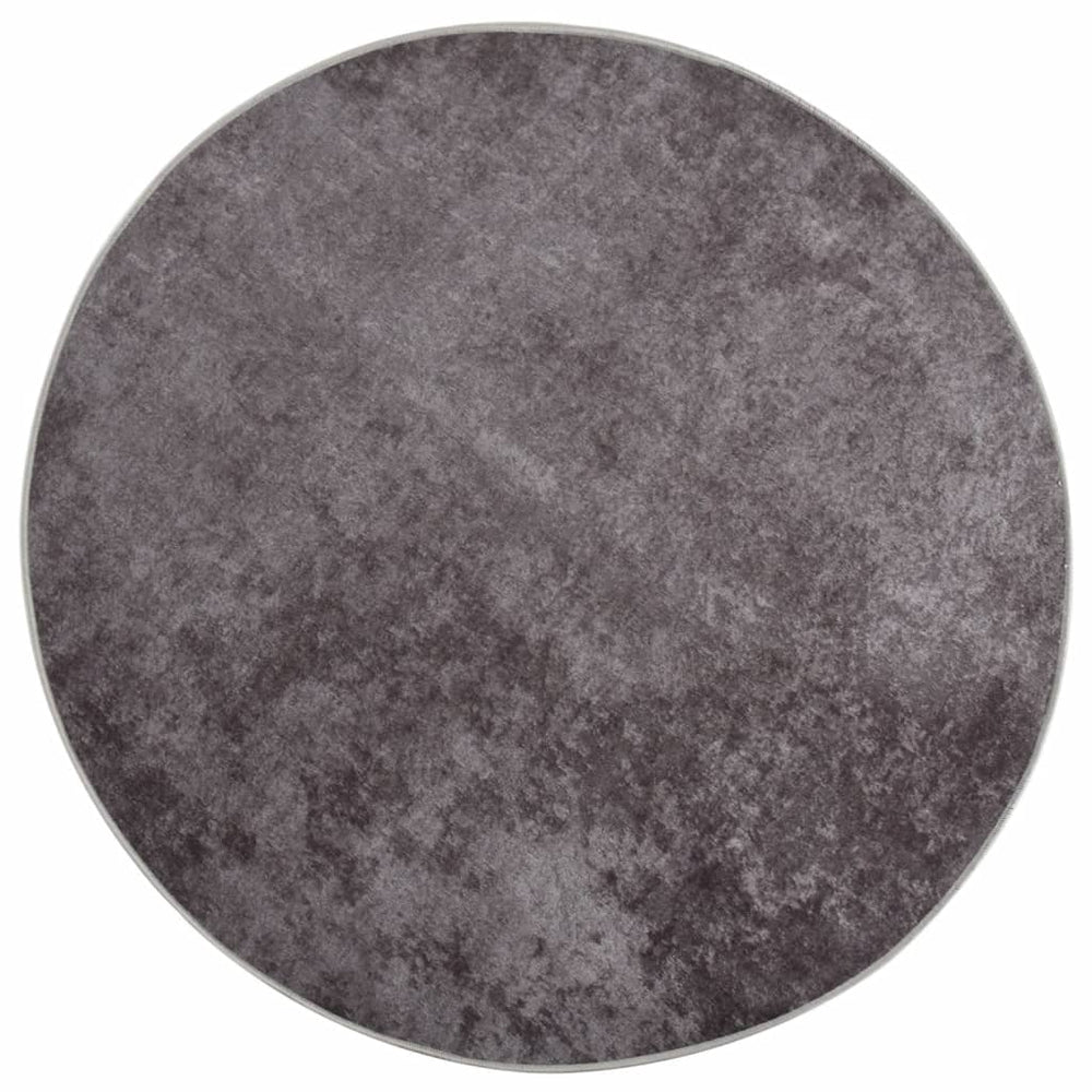 Vidaxl washable non-slip rug ø 200 cm gray