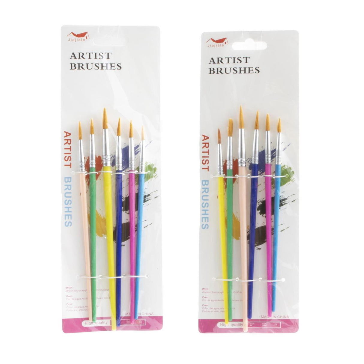 Verf penselen op blistercard 6-delig