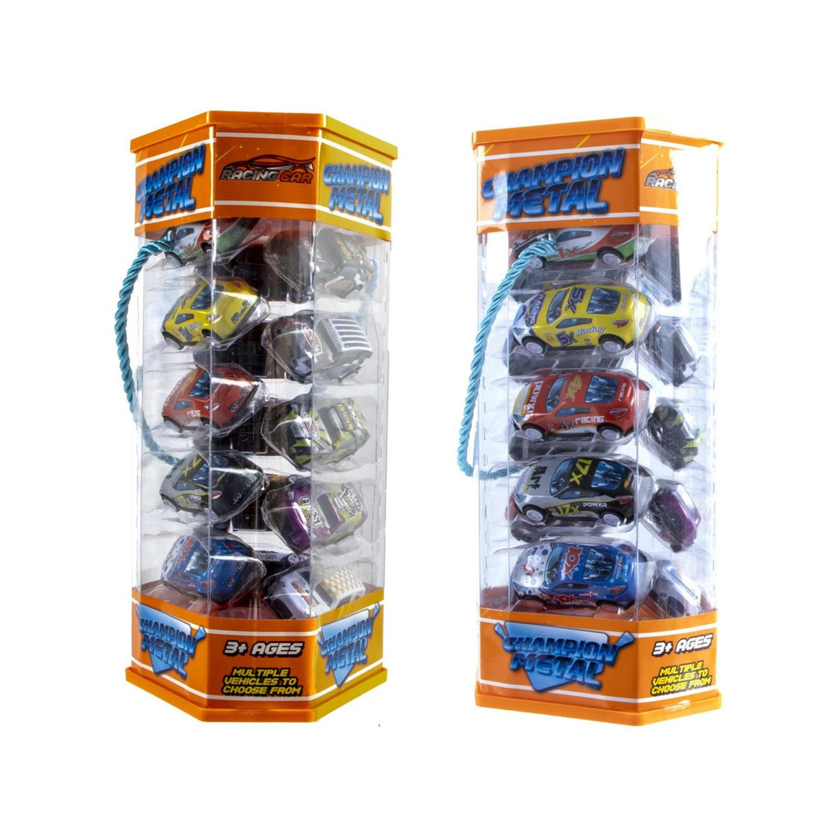 Jono Toys Metal Pull Back Cars in Storage Tower, 15 Cars