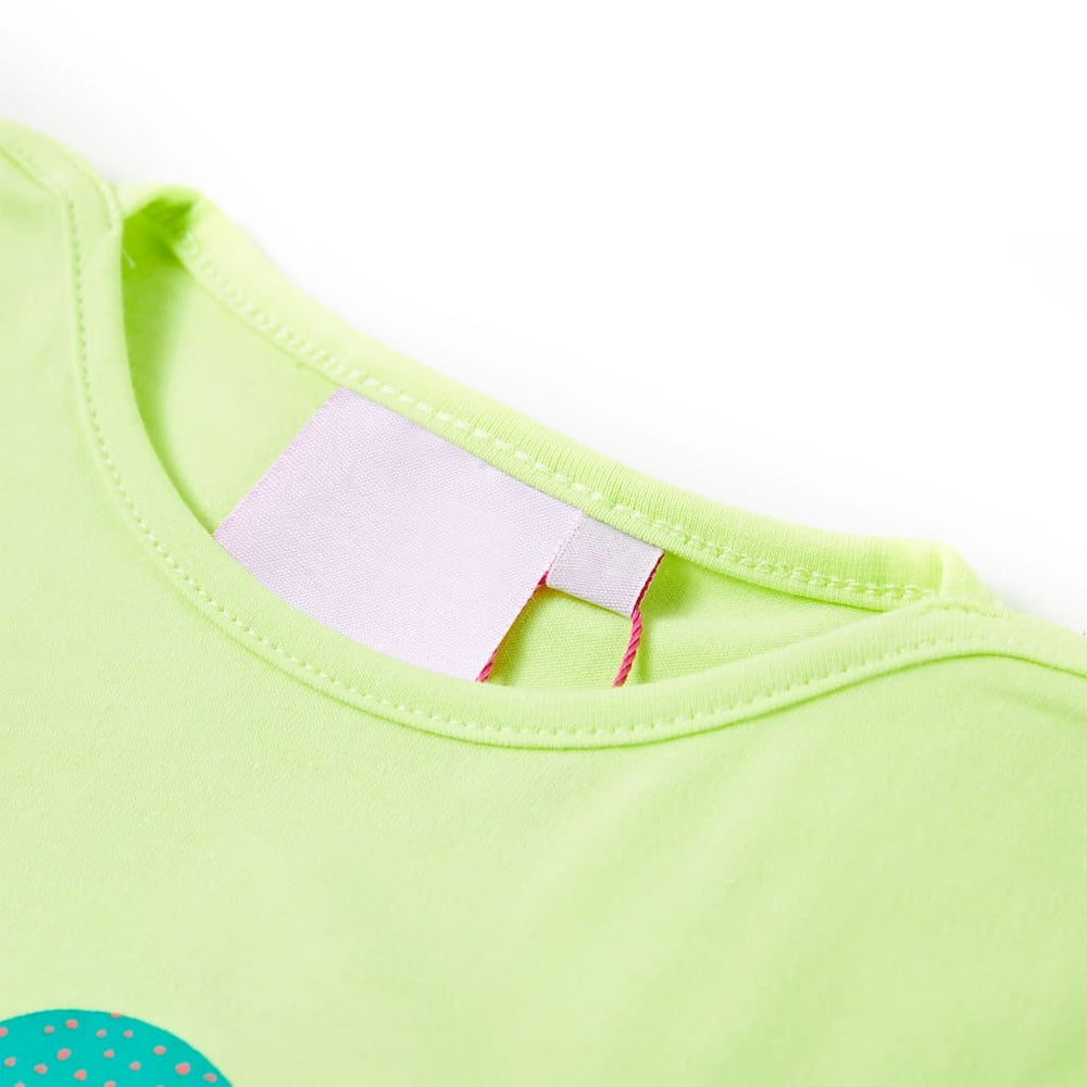 Camisa infantil VidaXL 128 amarelo fluorescente