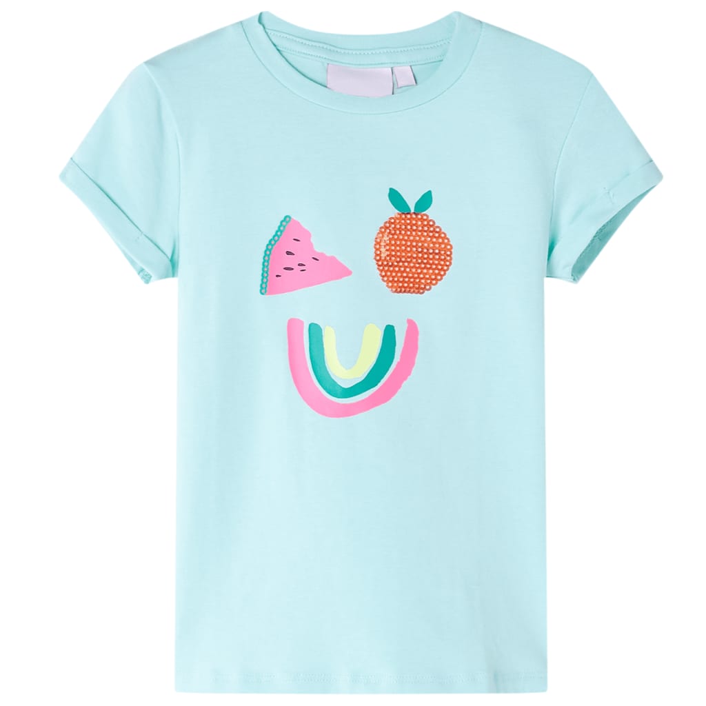 VidaXL Maglietta per bambini 128 azzurro mare