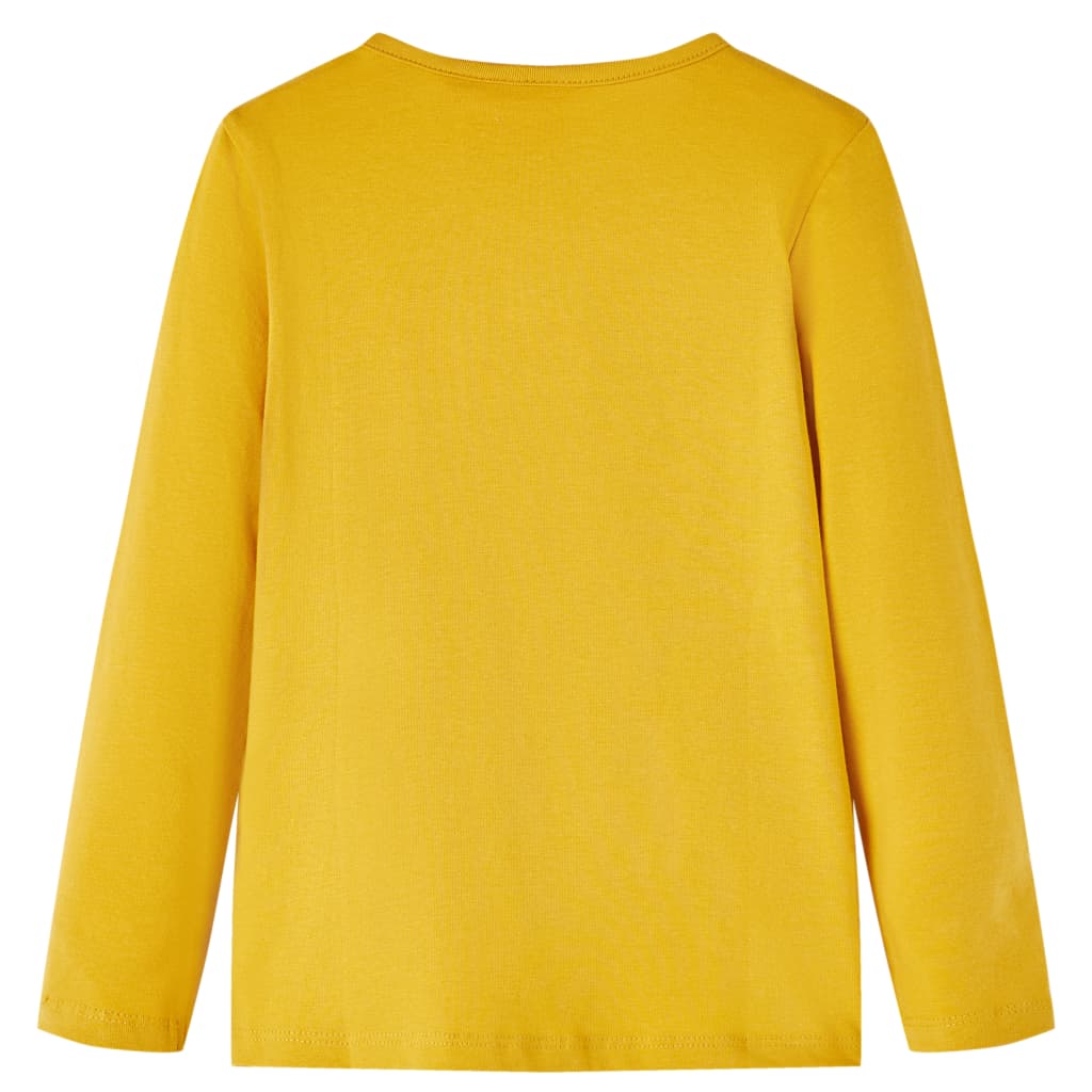 Vidaxl children's shirt with long sleeves 92 dark ocher colored