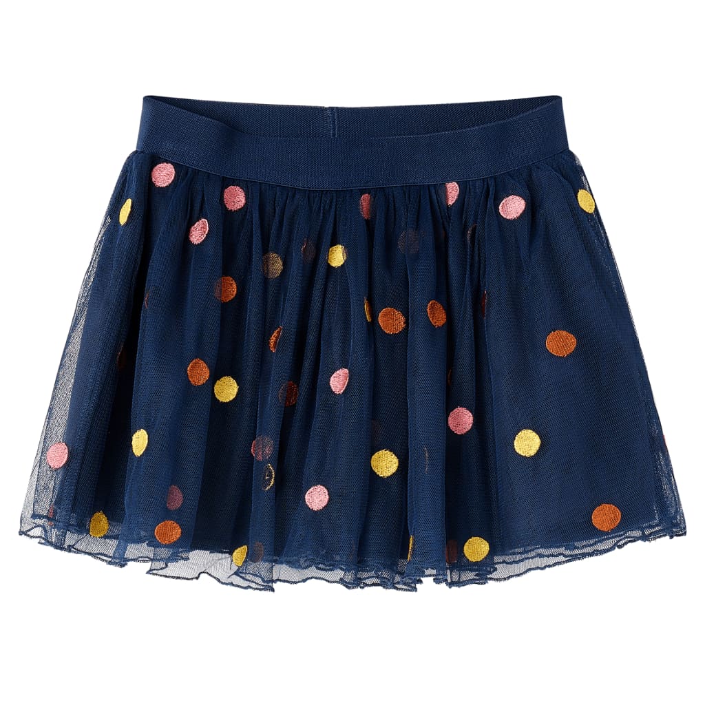 Vidaxl Jupe pour enfants avec tulle et points 104 bleu marine