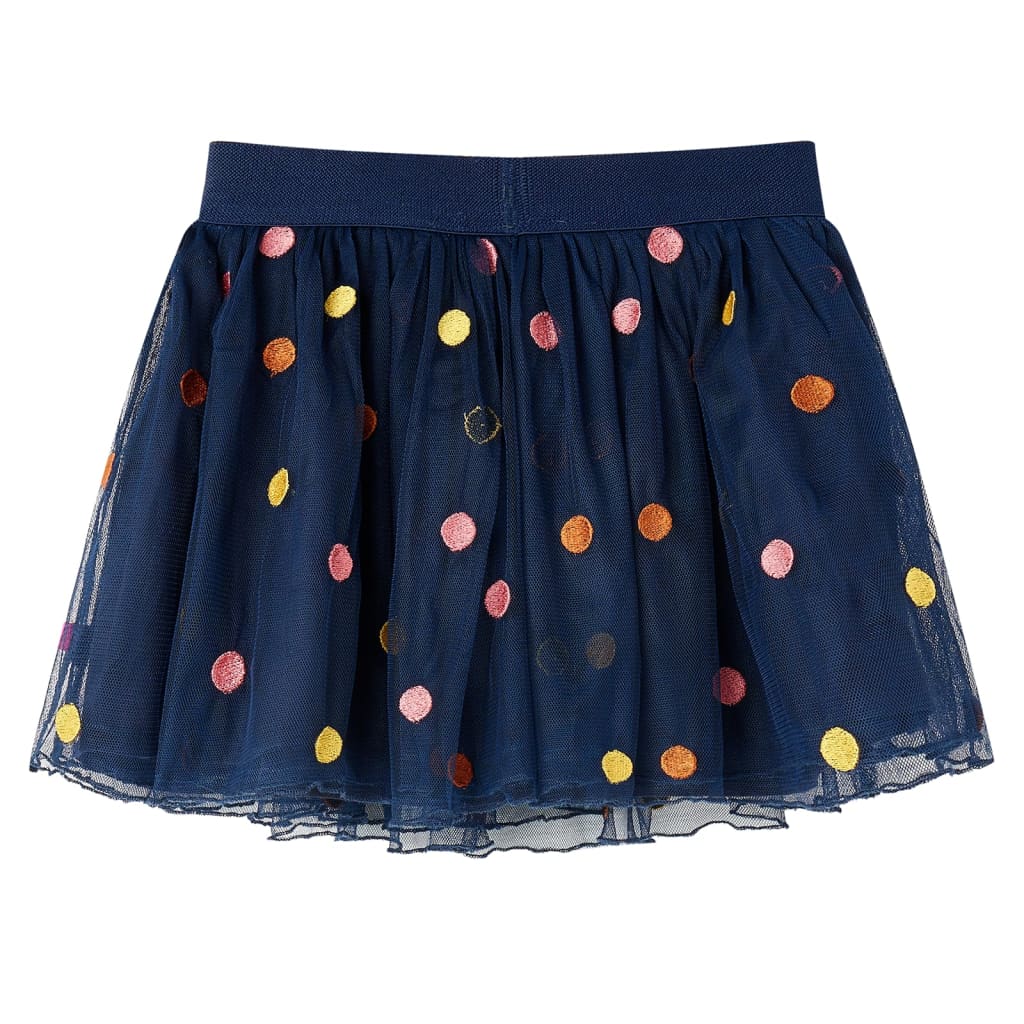 Vidaxl children's skirt with tulle and dots 128 navy blue