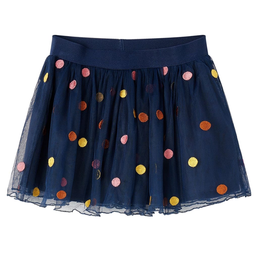 Vidaxl children's skirt with tulle and dots 140 navy blue