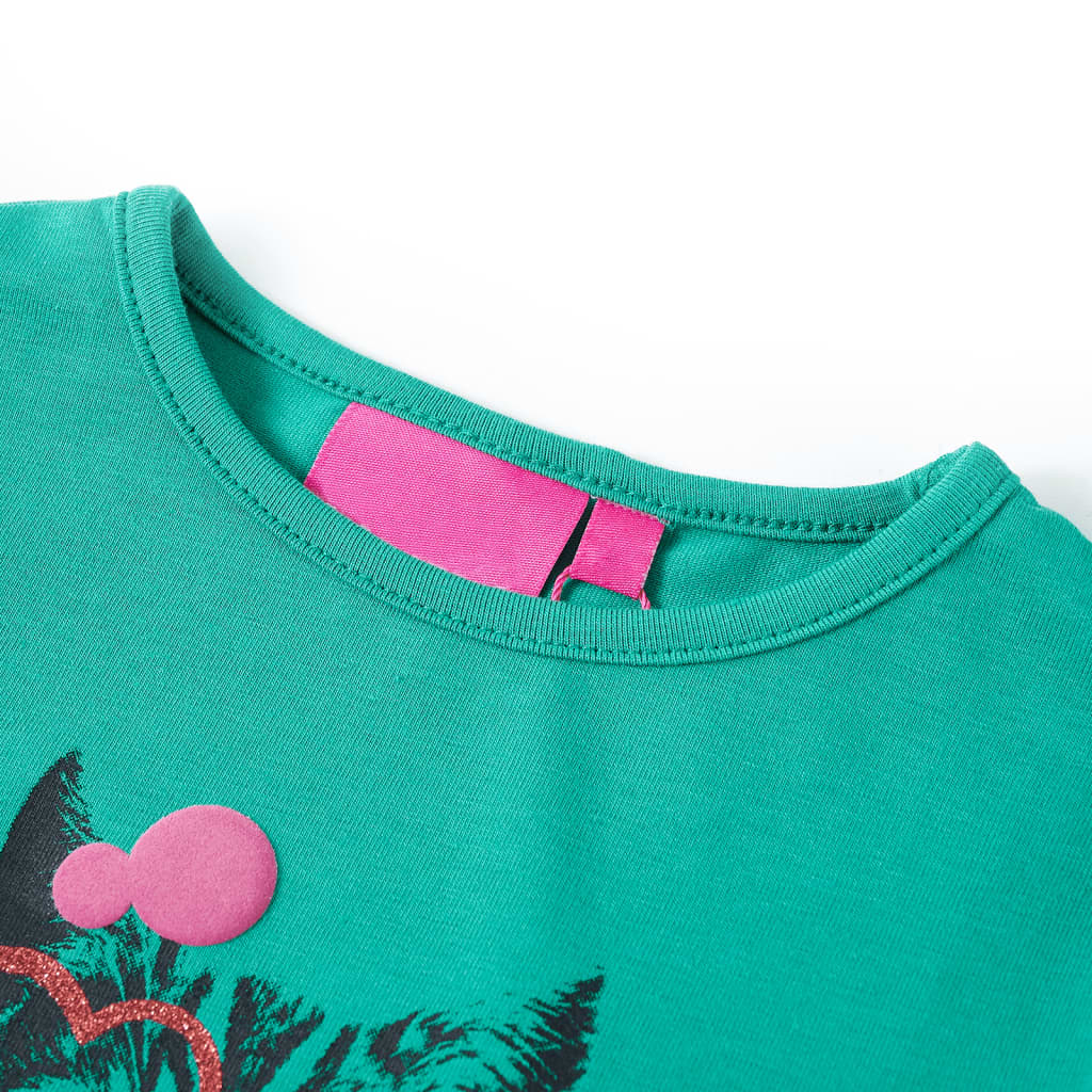 Camicia per bambini Vidaxl con maniche lunghe 104 verde brillante
