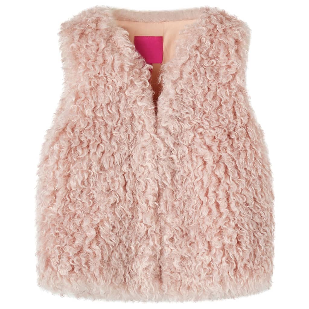 VidaXL Gilet per bambini in pelliccia artificiale 128 rosa chiaro