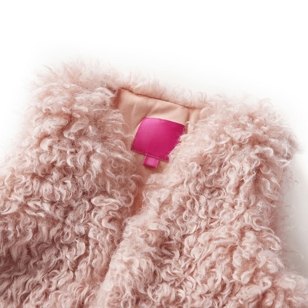 VidaXL Gilet per bambini in pelliccia artificiale 128 rosa chiaro