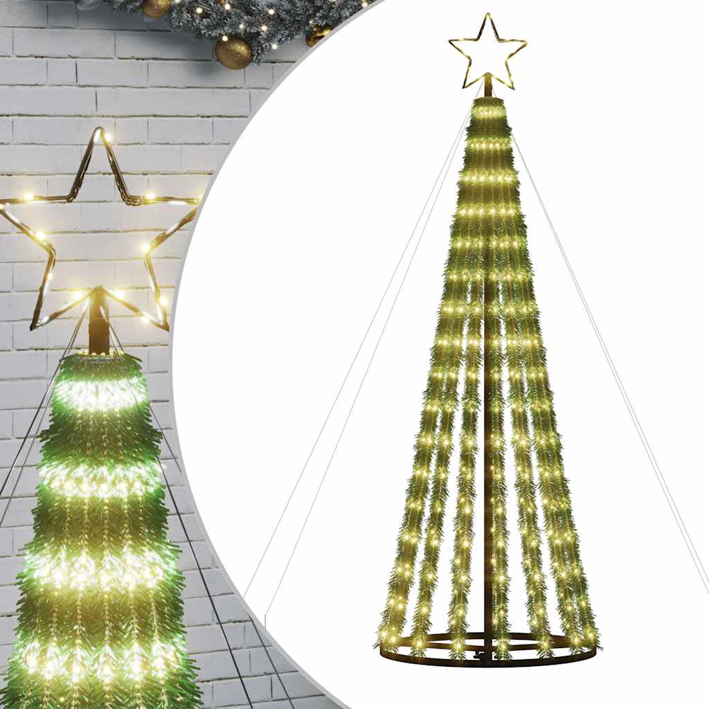Vidaxxl Sapin de Noël LED 275 LED blanc chaud 180 cm